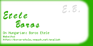 etele boros business card